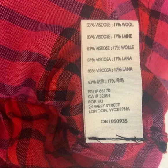 New We The Free People Red Plaid Combo Boho Gathered Peplum Top NWT - Picture 14 of 16